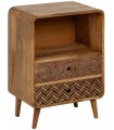 MESITA NATURAL MADERA DE MANGO CÍRCULOS