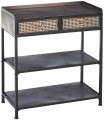 MUEBLE RECIBIDOR NEGRO MARRÓN METAL