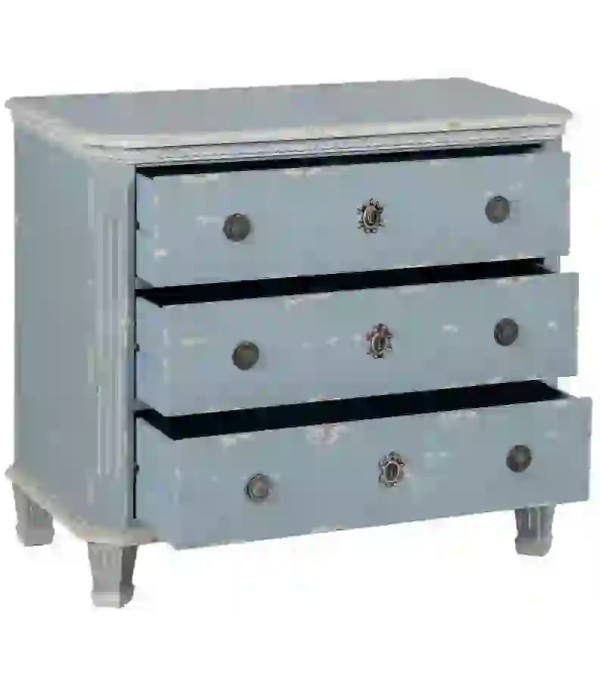 CÓMODA GRIS AZULADO MADERA