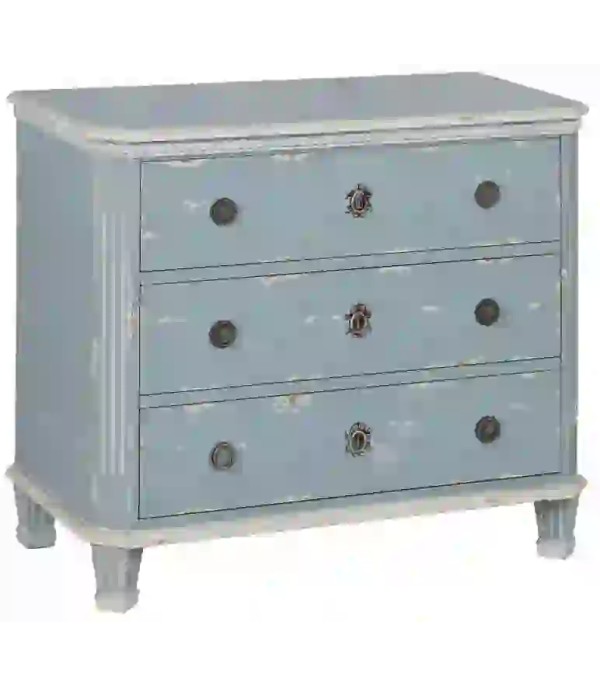 CÓMODA GRIS AZULADO MADERA