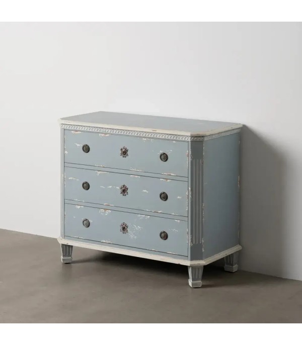 CÓMODA GRIS AZULADO MADERA 92 X 46 X 81 CM
