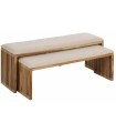 SET DE 2 BANQUETAS NATURAL MADERA DE TECA 115 X 35 X 45 CM