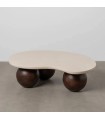 MESA CENTRO MÁRMOL MADERA 107 X 80 X 29 CM