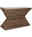 CONSOLA MADERA RECICLADA MARMOL MARRÓN 138X45X87 CM