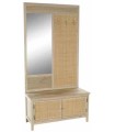 RECIBIDOR PAULOWNIA RATAN PERCHERO 92X40X181 CM